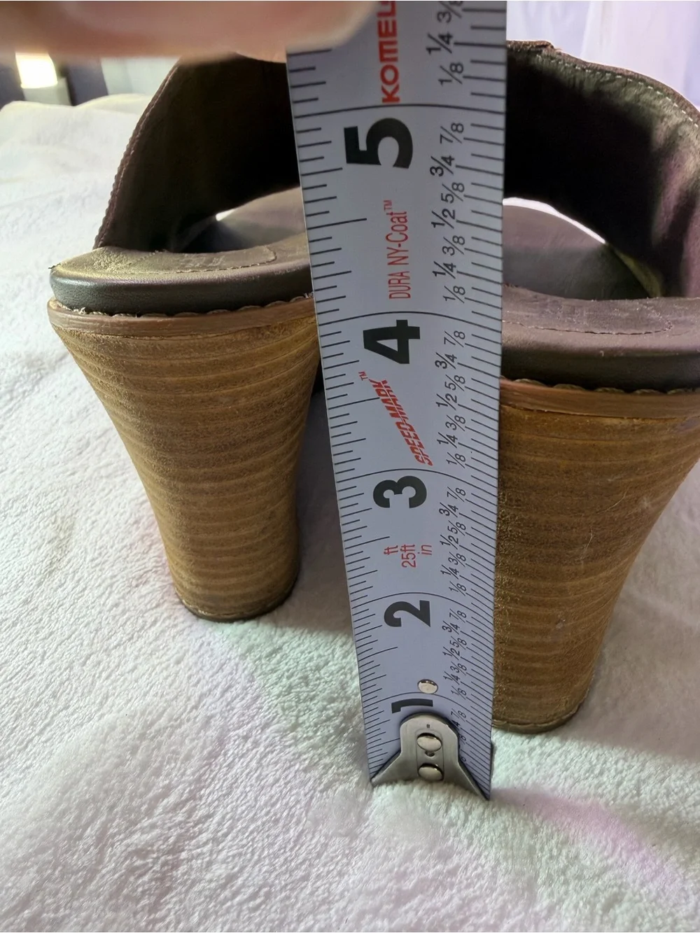 Women’s Black Leather Wedge Slide Sandals